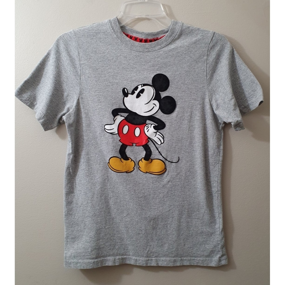 Walt Disney's Mickey Mouse Short Sleeve T-Shirt, Gray, 90% Cotton, Youth 14/16